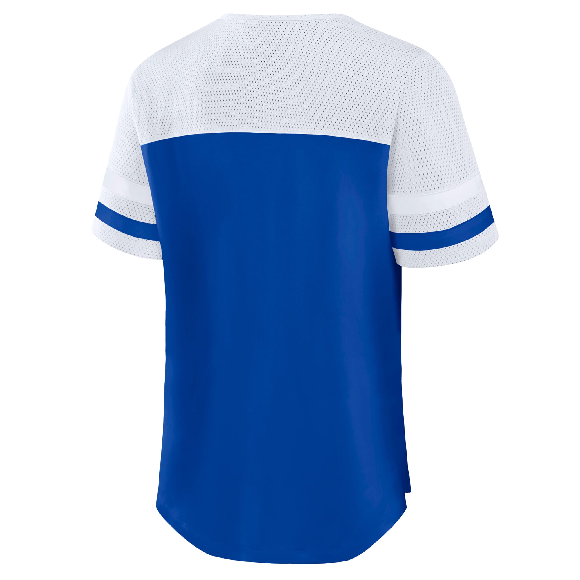 Women's Fanatics Royal/White Indianapolis Colts Plus Size Throwback Curl Route Lace-Up T-Shirt